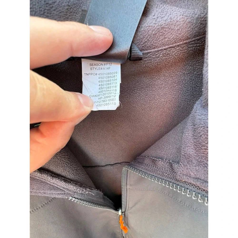 The North Face Apex Bionic Softshell Jacket Mens XL Gray Orange Full Zip A14F